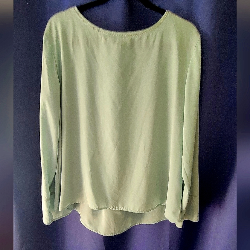 Mint green long sleeve blouse